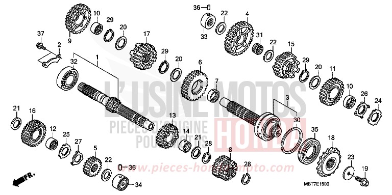 TRANSMISSION for Varadero ABS PEARL CONCOURS BLACK (NHA65) from 2008